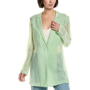 Lapointe Womens Sheer Silk-Blend Blazer, Green